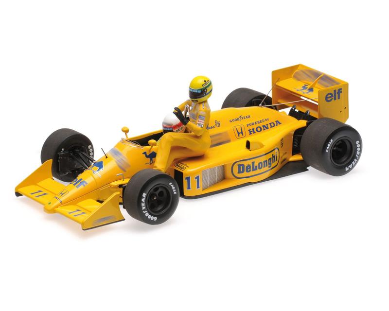Miniatura Carro F1 Lotus Honda 99T Ayrton Senna Riding Italian Gp